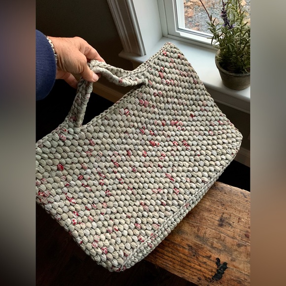 New Handmade Crotched Recycled Plastic Bags Tote Bag, Upcycling - Picture 3 of 10